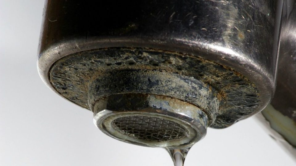 hard water on faucet