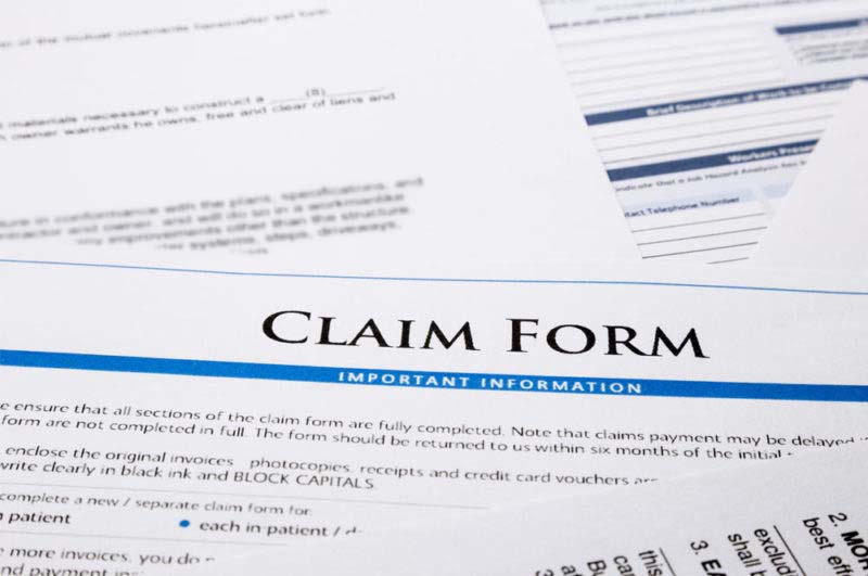 typical claim form